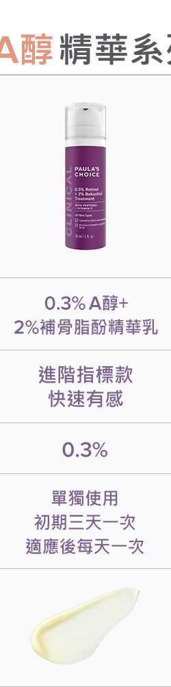 0.3%A醇+2%補骨脂酚精華乳